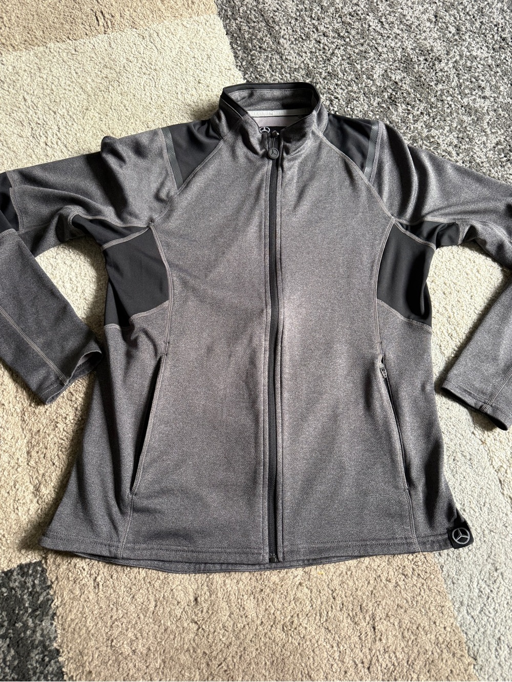Mercedes Benz Women’s Gray & Black Full-Zip Light Track Active Medium Jacket